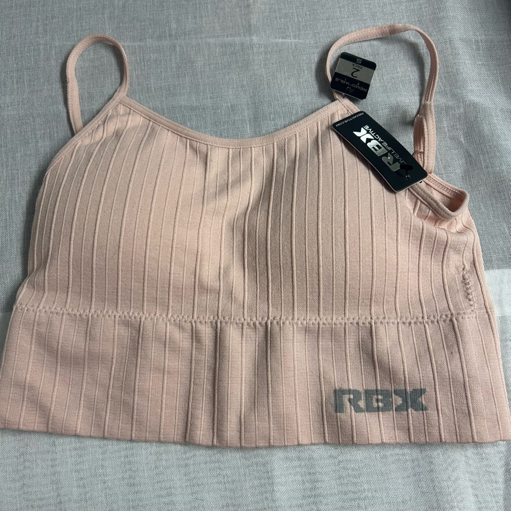 RBX sports bra with removable padding light pink NWT tagless sz small cami‎